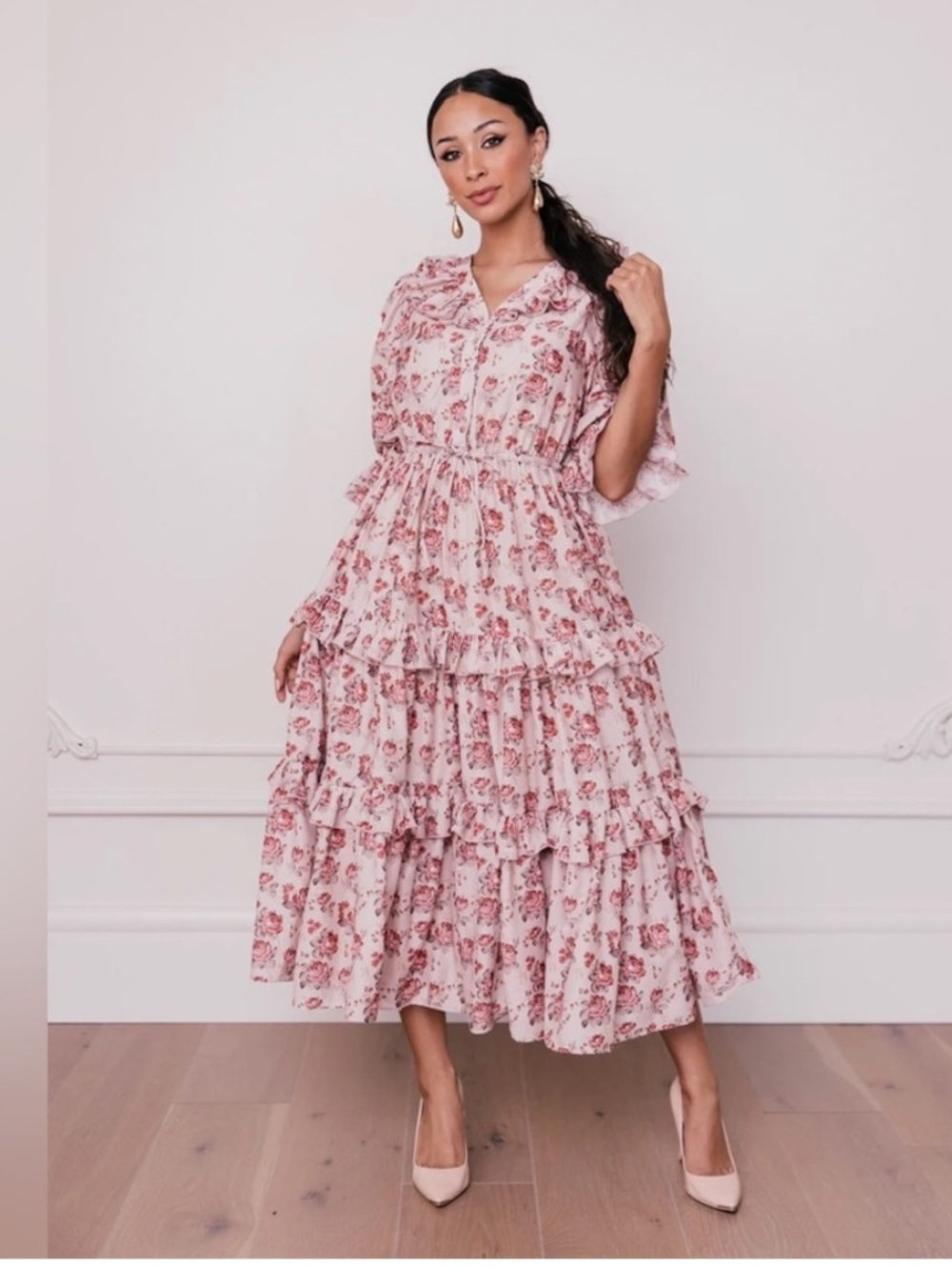 Jessakae Floral Ruffle Maxi Rosalie Dress Size XL